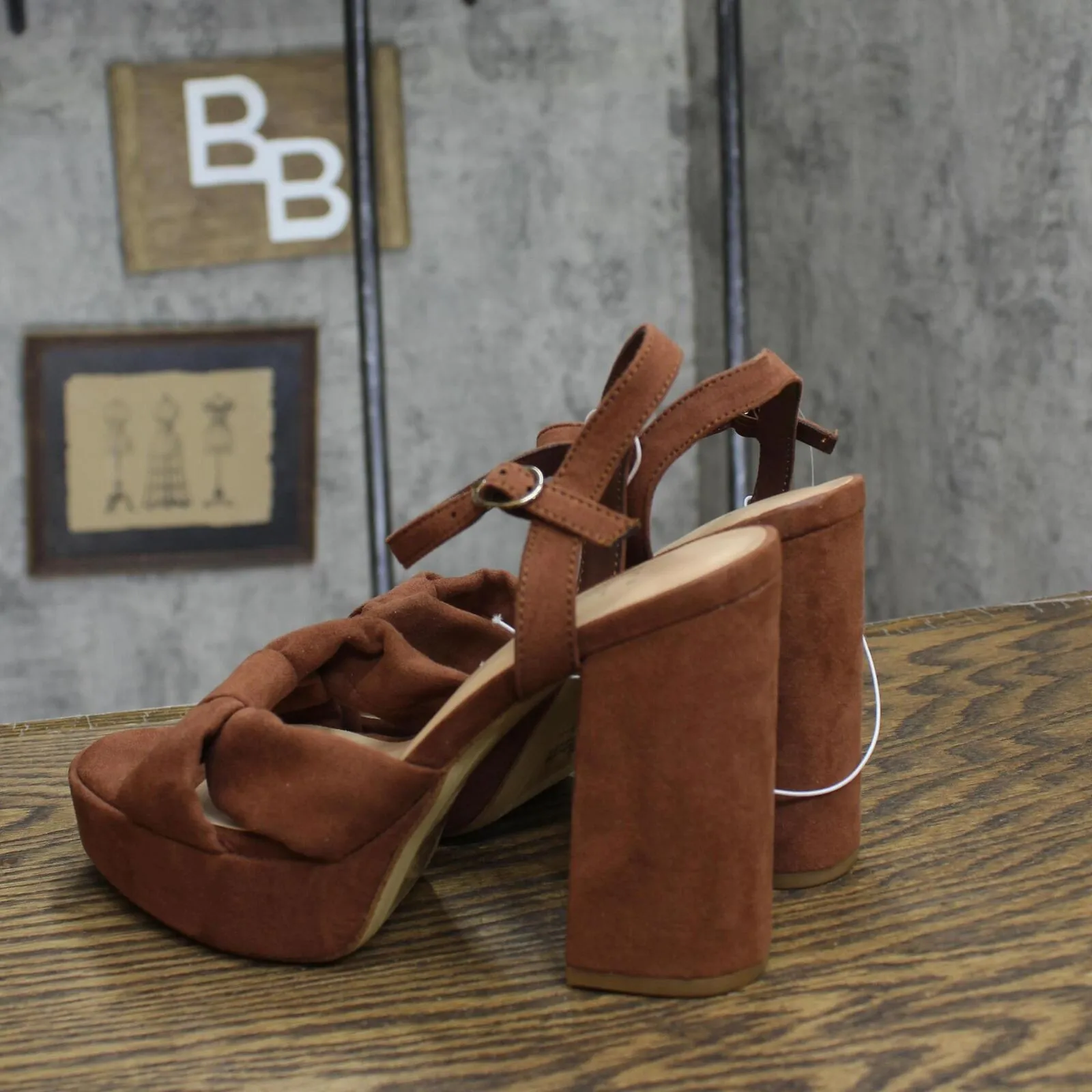 A New Day Womens Riah Platform Heels with Memory Foam Insole 88075188 Brown 6M