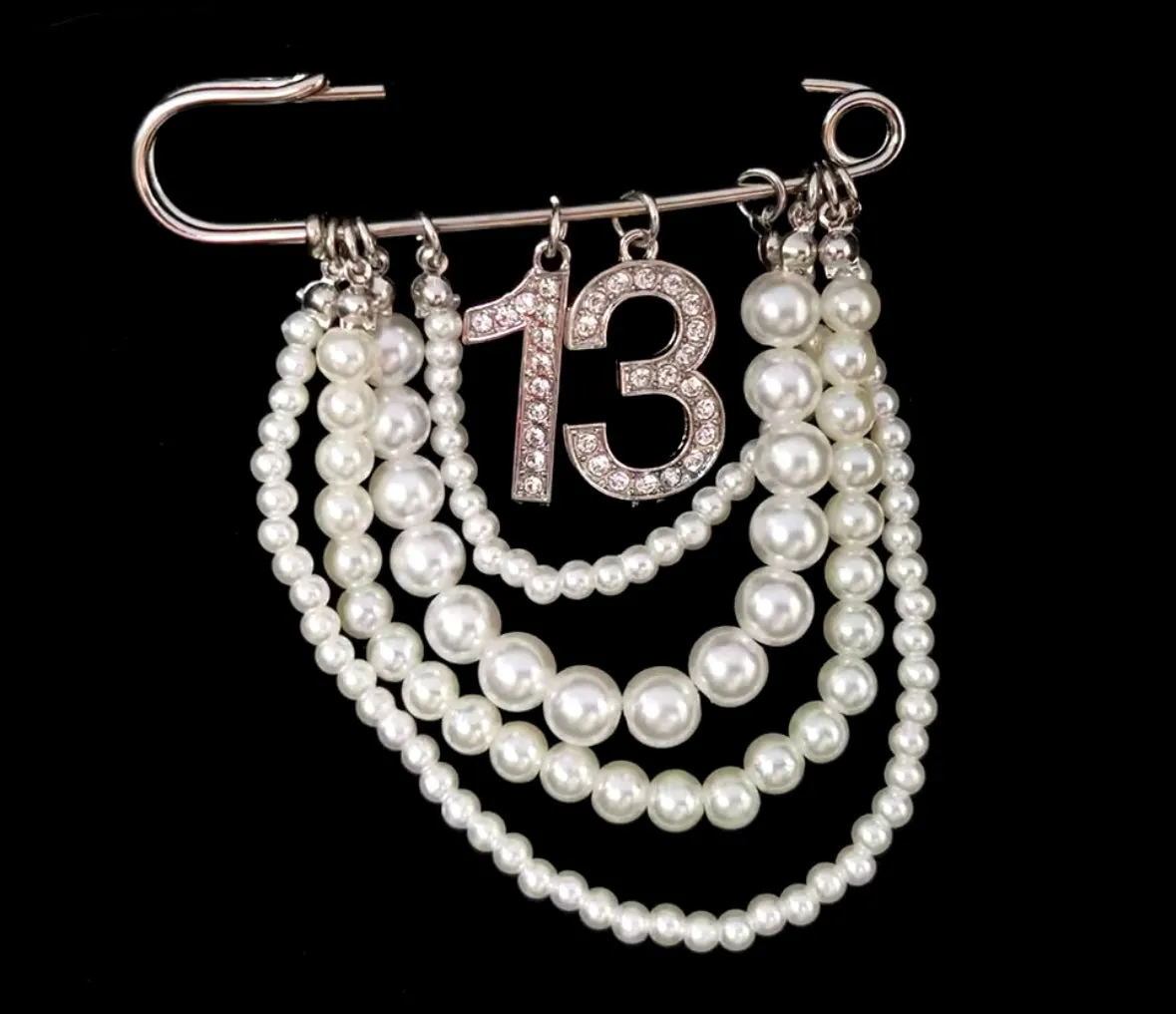 Blinging Pearl Blossom Brooch