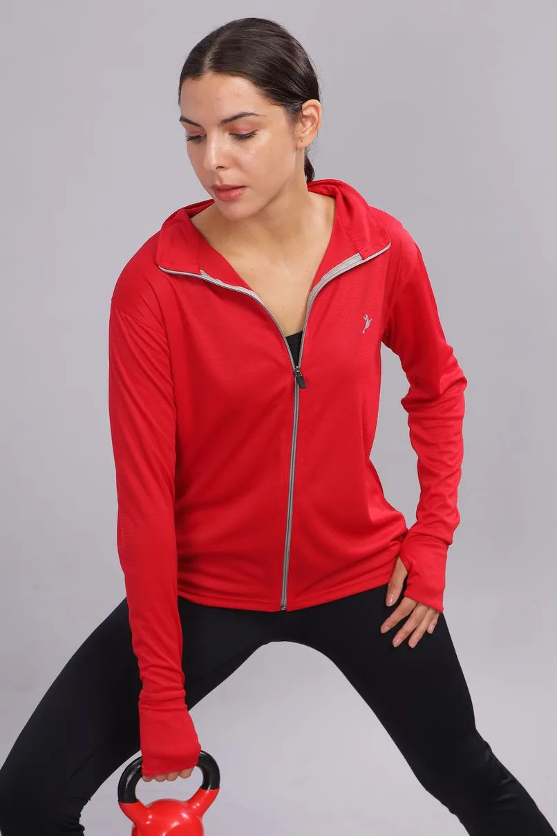 Bright Red - Women's Sunblock Jacket