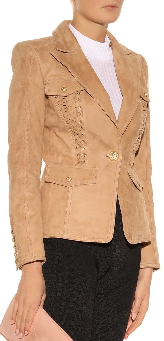 Embellished Suede Blazer