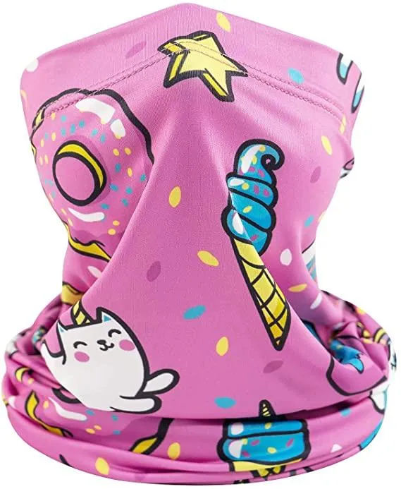 Kids’ Sun Protection Cartoon Print Neck Gaiter