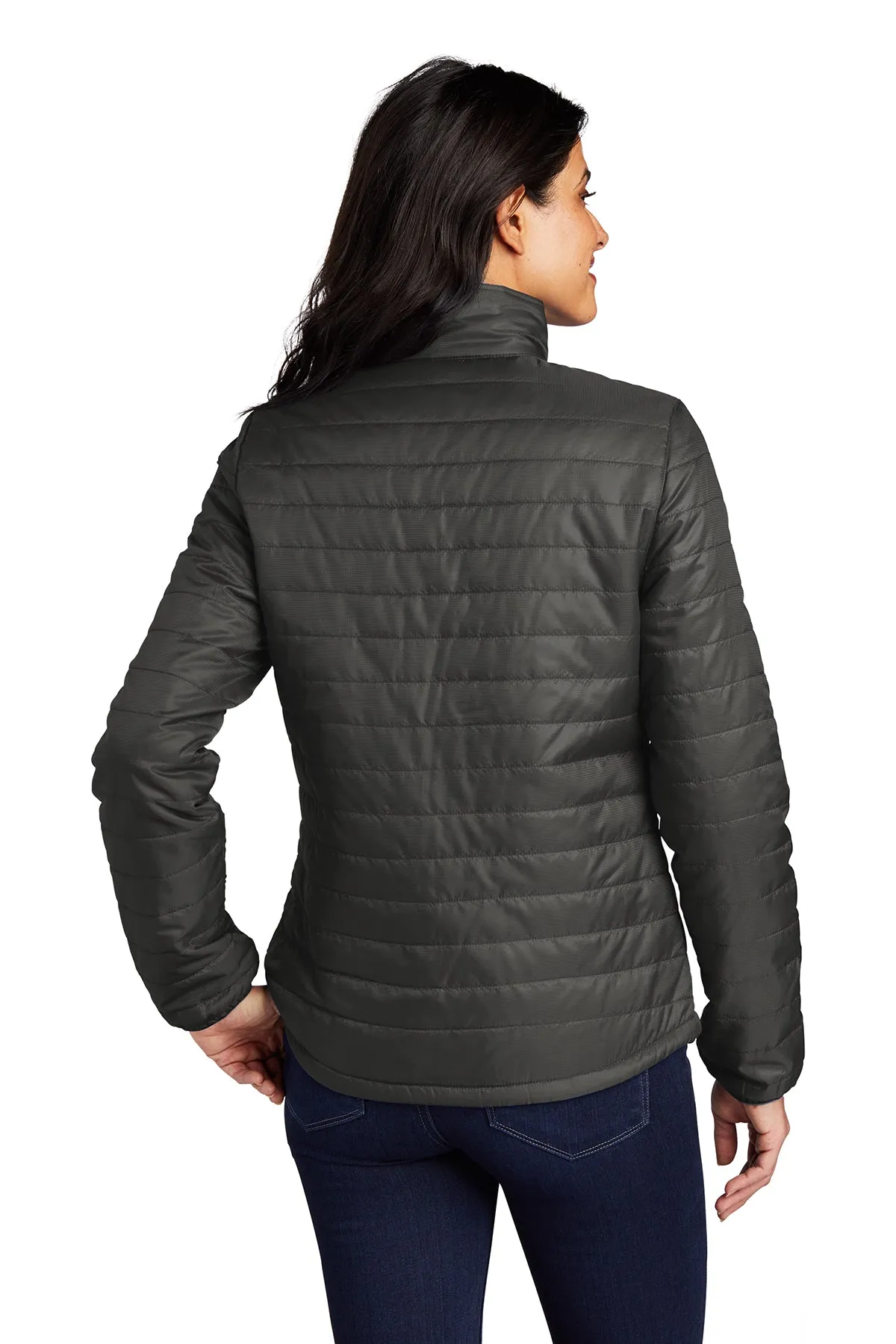 Ladies Port Authority Puffy Packable Jacket - Sterling Grey/Graphite