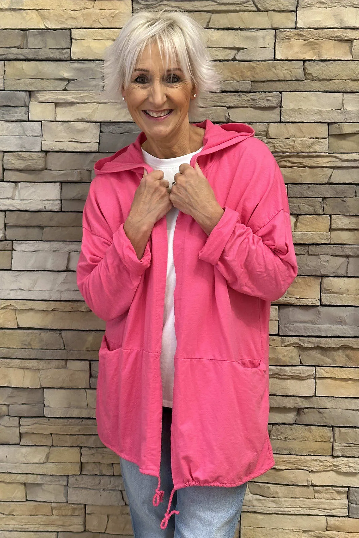 Lara Hooded Cotton Jacket Fuchsia