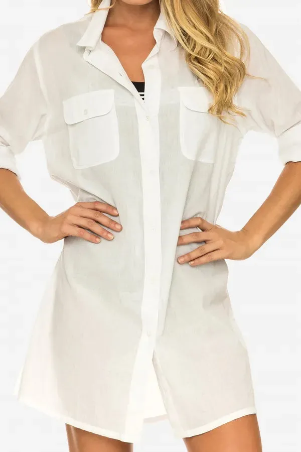 Resort Classic Longline Shirt - White