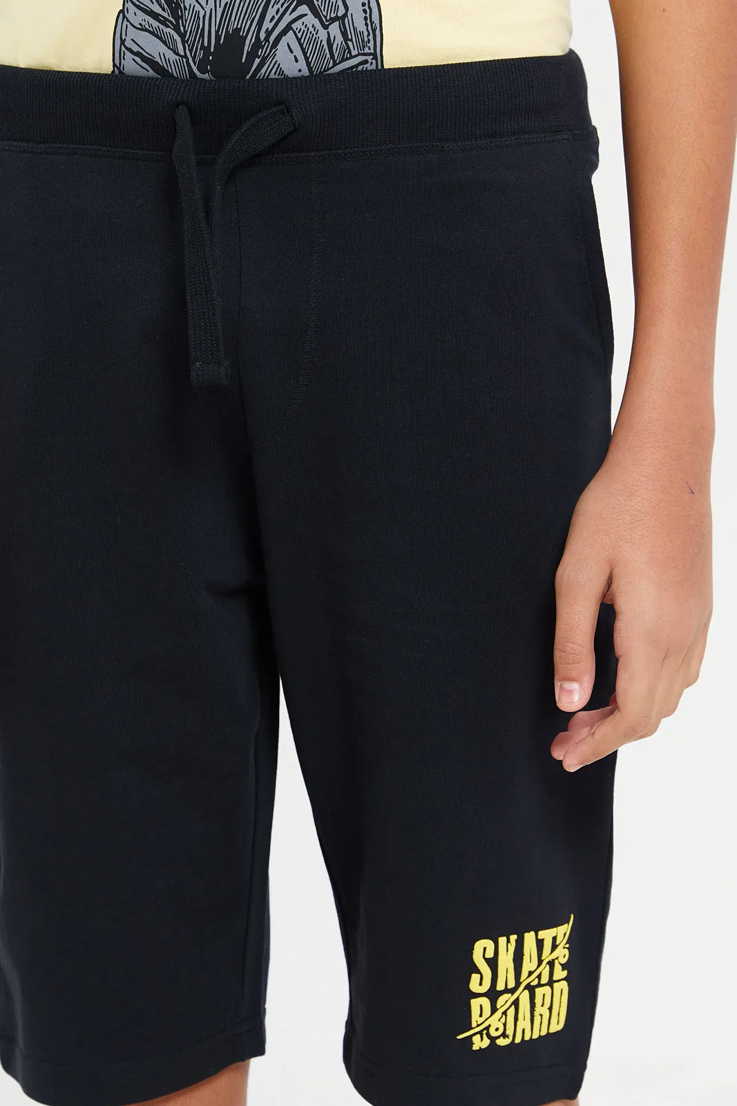 Senior Boys Black Active Shorts