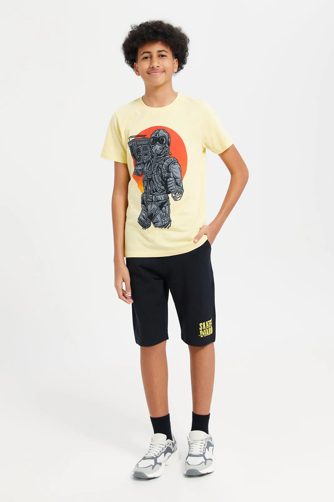 Senior Boys Black Active Shorts